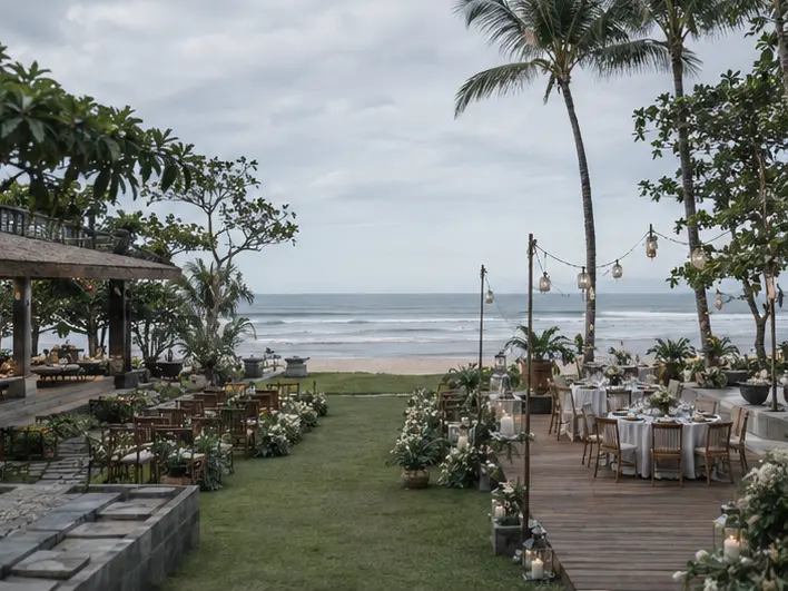 One of Bali Destination Event Trends is multi-setting flow in an outdoor beachfront area